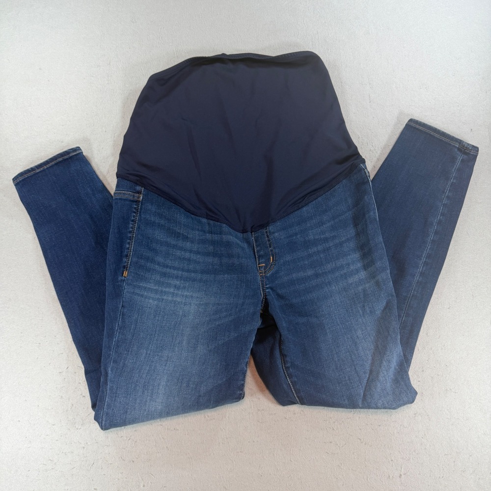 Madewell Maternity Skinny Jeans Blue Over Belly Panel Size 30